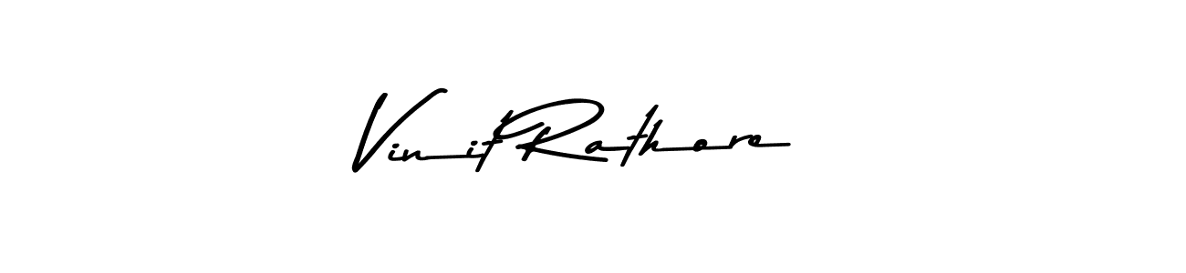 How to make Vinit Rathore name signature. Use Asem Kandis PERSONAL USE style for creating short signs online. This is the latest handwritten sign. Vinit Rathore signature style 9 images and pictures png
