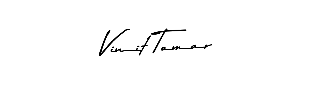 Make a beautiful signature design for name Vinit Tomar. With this signature (Asem Kandis PERSONAL USE) style, you can create a handwritten signature for free. Vinit Tomar signature style 9 images and pictures png