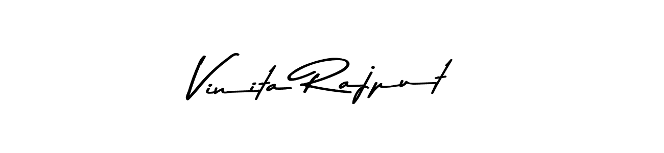 Create a beautiful signature design for name Vinita Rajput. With this signature (Asem Kandis PERSONAL USE) fonts, you can make a handwritten signature for free. Vinita Rajput signature style 9 images and pictures png