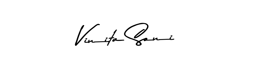 How to make Vinita Soni name signature. Use Asem Kandis PERSONAL USE style for creating short signs online. This is the latest handwritten sign. Vinita Soni signature style 9 images and pictures png