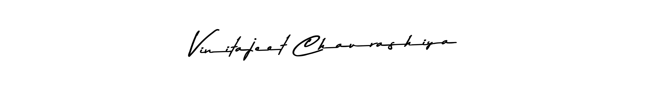 How to make Vinitajeet Chaurashiya name signature. Use Asem Kandis PERSONAL USE style for creating short signs online. This is the latest handwritten sign. Vinitajeet Chaurashiya signature style 9 images and pictures png