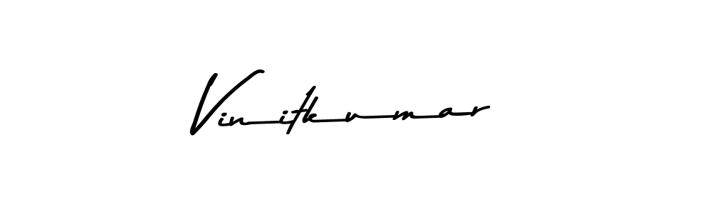 Create a beautiful signature design for name Vinitkumar. With this signature (Asem Kandis PERSONAL USE) fonts, you can make a handwritten signature for free. Vinitkumar signature style 9 images and pictures png