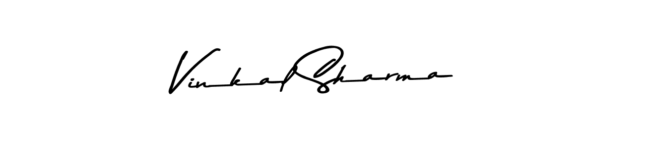 How to make Vinkal Sharma signature? Asem Kandis PERSONAL USE is a professional autograph style. Create handwritten signature for Vinkal Sharma name. Vinkal Sharma signature style 9 images and pictures png