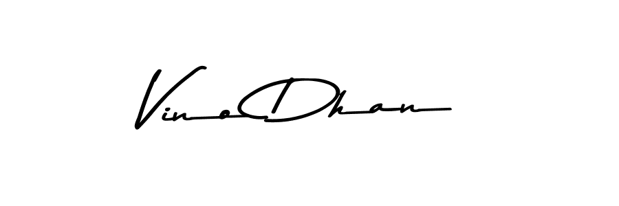 Make a beautiful signature design for name Vino Dhan. With this signature (Asem Kandis PERSONAL USE) style, you can create a handwritten signature for free. Vino Dhan signature style 9 images and pictures png