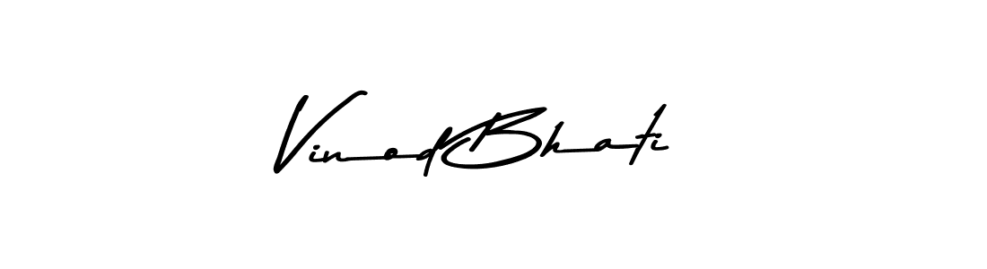 Make a beautiful signature design for name Vinod Bhati. With this signature (Asem Kandis PERSONAL USE) style, you can create a handwritten signature for free. Vinod Bhati signature style 9 images and pictures png