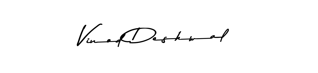 Use a signature maker to create a handwritten signature online. With this signature software, you can design (Asem Kandis PERSONAL USE) your own signature for name Vinod Deshwal. Vinod Deshwal signature style 9 images and pictures png