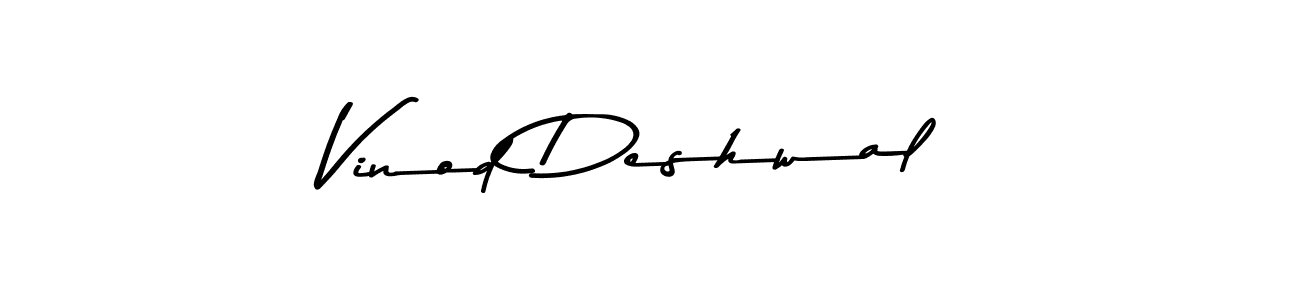 Make a beautiful signature design for name Vinod Deshwal. With this signature (Asem Kandis PERSONAL USE) style, you can create a handwritten signature for free. Vinod Deshwal signature style 9 images and pictures png