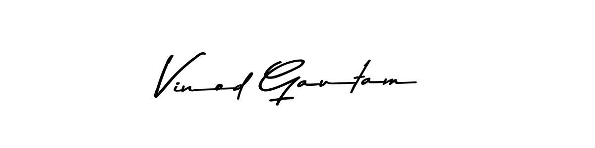 Create a beautiful signature design for name Vinod Gautam. With this signature (Asem Kandis PERSONAL USE) fonts, you can make a handwritten signature for free. Vinod Gautam signature style 9 images and pictures png