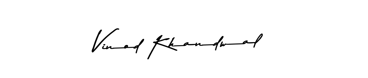 Make a beautiful signature design for name Vinod Khandwal. With this signature (Asem Kandis PERSONAL USE) style, you can create a handwritten signature for free. Vinod Khandwal signature style 9 images and pictures png