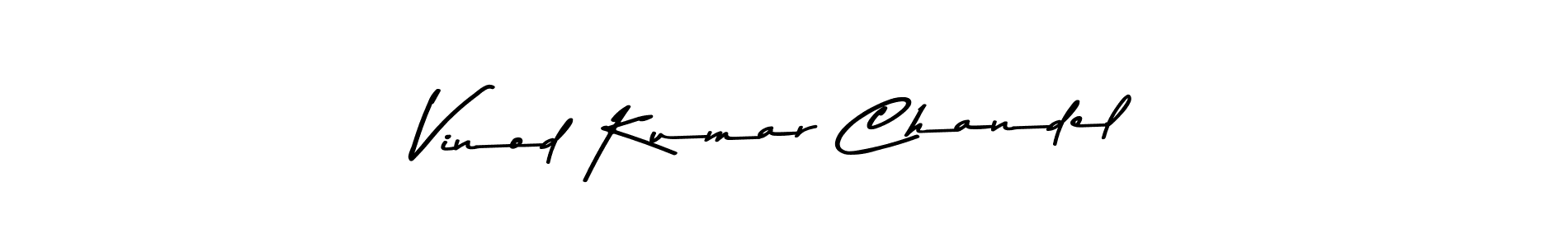 How to make Vinod Kumar Chandel name signature. Use Asem Kandis PERSONAL USE style for creating short signs online. This is the latest handwritten sign. Vinod Kumar Chandel signature style 9 images and pictures png