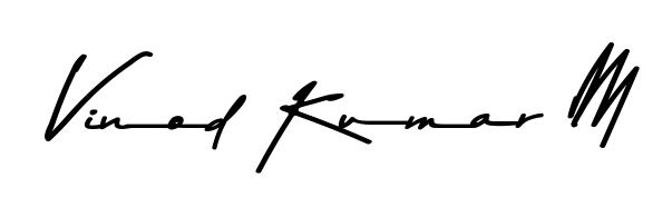 The Asem Kandis PERSONAL USE signature style provides a bold statement for name Vinod Kumar M. Designed for business owners, executives, and leaders. Vinod Kumar M signature style 9 images and pictures png