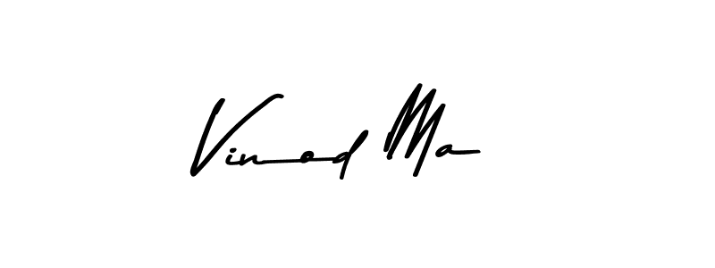 Vinod Ma stylish signature style. Best Handwritten Sign (Asem Kandis PERSONAL USE) for my name. Handwritten Signature Collection Ideas for my name Vinod Ma. Vinod Ma signature style 9 images and pictures png