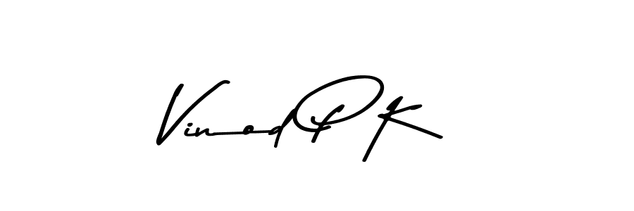 Make a beautiful signature design for name Vinod P K. With this signature (Asem Kandis PERSONAL USE) style, you can create a handwritten signature for free. Vinod P K signature style 9 images and pictures png