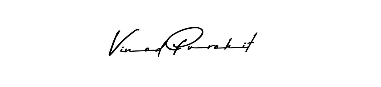 Make a beautiful signature design for name Vinod Purohit. With this signature (Asem Kandis PERSONAL USE) style, you can create a handwritten signature for free. Vinod Purohit signature style 9 images and pictures png