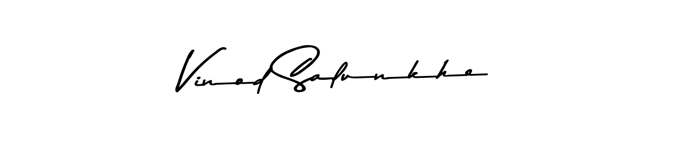 if you are searching for the best signature style for your name Vinod Salunkhe. so please give up your signature search. here we have designed multiple signature styles  using Asem Kandis PERSONAL USE. Vinod Salunkhe signature style 9 images and pictures png