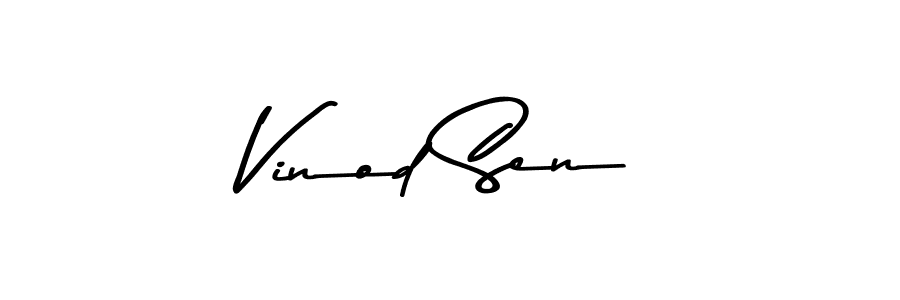 Make a beautiful signature design for name Vinod Sen. Use this online signature maker to create a handwritten signature for free. Vinod Sen signature style 9 images and pictures png