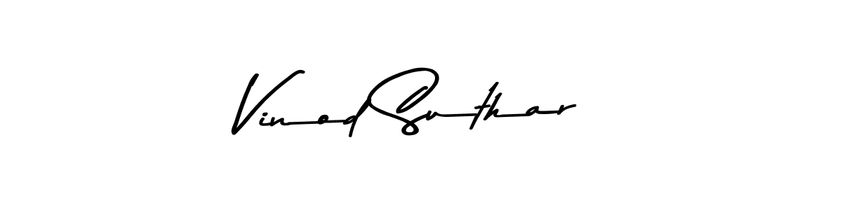 Vinod Suthar stylish signature style. Best Handwritten Sign (Asem Kandis PERSONAL USE) for my name. Handwritten Signature Collection Ideas for my name Vinod Suthar. Vinod Suthar signature style 9 images and pictures png