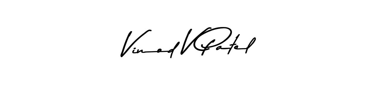 The best way (Asem Kandis PERSONAL USE) to make a short signature is to pick only two or three words in your name. The name Vinod V Patel include a total of six letters. For converting this name. Vinod V Patel signature style 9 images and pictures png
