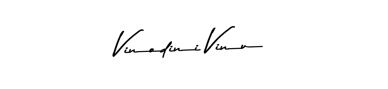 How to make Vinodini Vinu name signature. Use Asem Kandis PERSONAL USE style for creating short signs online. This is the latest handwritten sign. Vinodini Vinu signature style 9 images and pictures png