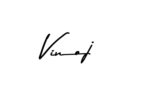 Design your own signature with our free online signature maker. With this signature software, you can create a handwritten (Asem Kandis PERSONAL USE) signature for name Vinoj. Vinoj signature style 9 images and pictures png