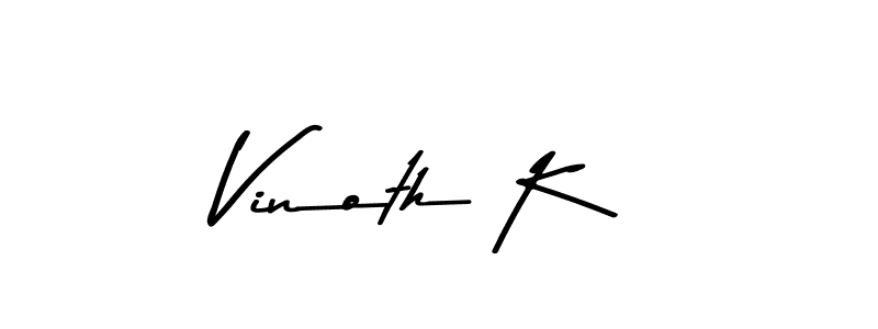 Also we have Vinoth K name is the best signature style. Create professional handwritten signature collection using Asem Kandis PERSONAL USE autograph style. Vinoth K signature style 9 images and pictures png