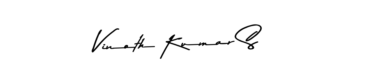 How to make Vinoth Kumar S name signature. Use Asem Kandis PERSONAL USE style for creating short signs online. This is the latest handwritten sign. Vinoth Kumar S signature style 9 images and pictures png