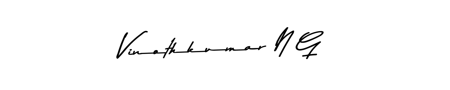 Also You can easily find your signature by using the search form. We will create Vinothkumar N G name handwritten signature images for you free of cost using Asem Kandis PERSONAL USE sign style. Vinothkumar N G signature style 9 images and pictures png