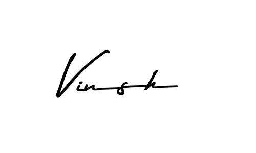 Design your own signature with our free online signature maker. With this signature software, you can create a handwritten (Asem Kandis PERSONAL USE) signature for name Vinsh. Vinsh signature style 9 images and pictures png
