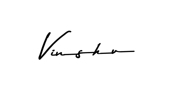 Vinshu stylish signature style. Best Handwritten Sign (Asem Kandis PERSONAL USE) for my name. Handwritten Signature Collection Ideas for my name Vinshu. Vinshu signature style 9 images and pictures png