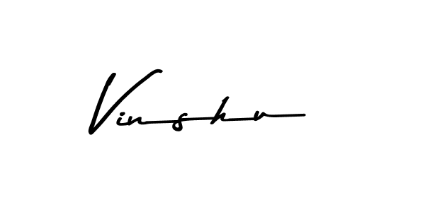 Make a beautiful signature design for name Vinshu. With this signature (Asem Kandis PERSONAL USE) style, you can create a handwritten signature for free. Vinshu signature style 9 images and pictures png