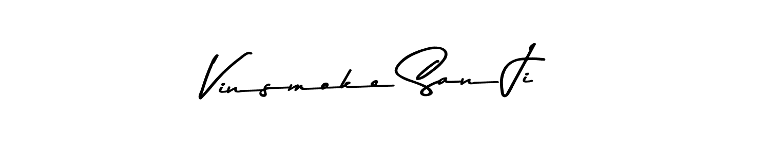 Make a beautiful signature design for name Vinsmoke San Ji. With this signature (Asem Kandis PERSONAL USE) style, you can create a handwritten signature for free. Vinsmoke San Ji signature style 9 images and pictures png