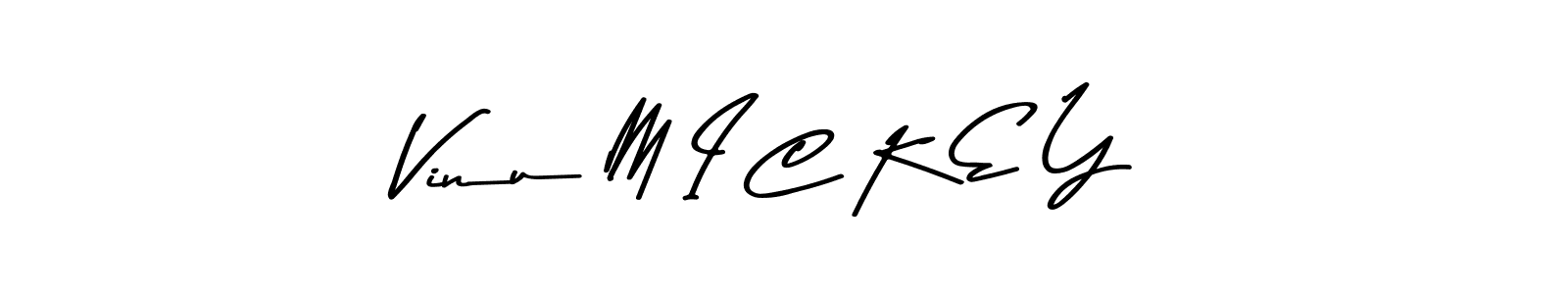 Make a beautiful signature design for name Vinu M I C K E Y. With this signature (Asem Kandis PERSONAL USE) style, you can create a handwritten signature for free. Vinu M I C K E Y signature style 9 images and pictures png