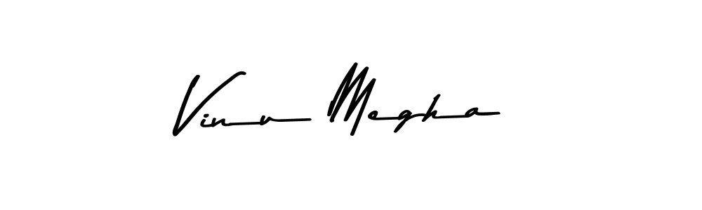 How to make Vinu Megha name signature. Use Asem Kandis PERSONAL USE style for creating short signs online. This is the latest handwritten sign. Vinu Megha signature style 9 images and pictures png