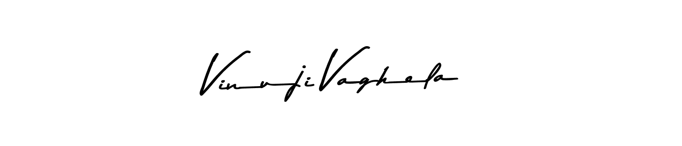 Make a beautiful signature design for name Vinuji Vaghela. With this signature (Asem Kandis PERSONAL USE) style, you can create a handwritten signature for free. Vinuji Vaghela signature style 9 images and pictures png