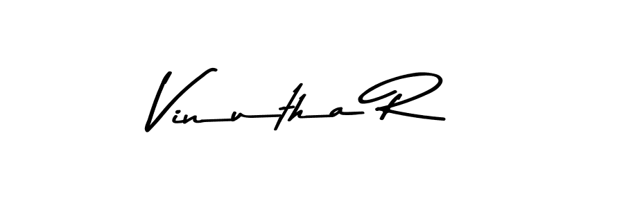 You can use this online signature creator to create a handwritten signature for the name Vinutha R. This is the best online autograph maker. Vinutha R signature style 9 images and pictures png