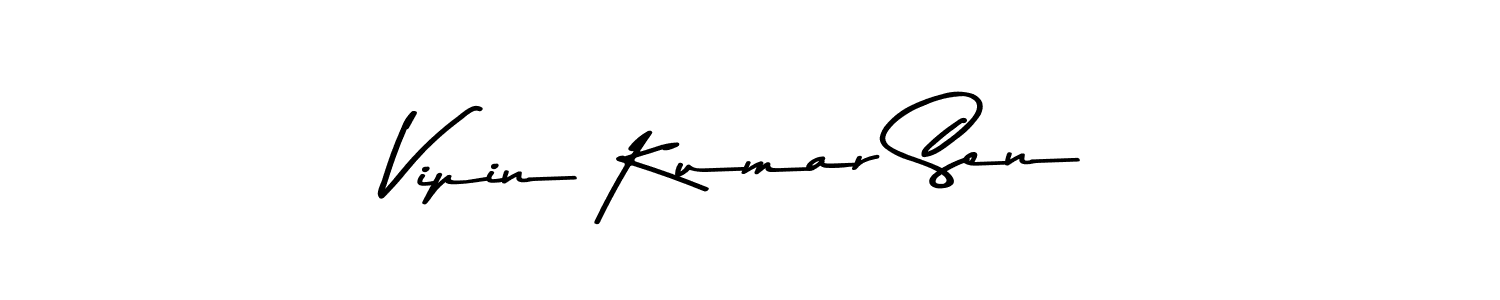 Create a beautiful signature design for name Vipin Kumar Sen. With this signature (Asem Kandis PERSONAL USE) fonts, you can make a handwritten signature for free. Vipin Kumar Sen signature style 9 images and pictures png
