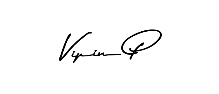 Make a beautiful signature design for name Vipin P. With this signature (Asem Kandis PERSONAL USE) style, you can create a handwritten signature for free. Vipin P signature style 9 images and pictures png