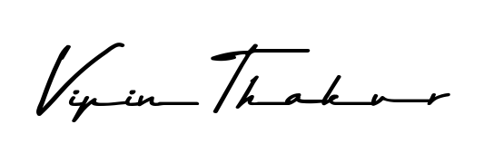 Give your name Vipin Thakur an exquisite flair with the Asem Kandis PERSONAL USE script font. Ideal for contracts, resumes, and formal letterheads. Vipin Thakur signature style 9 images and pictures png