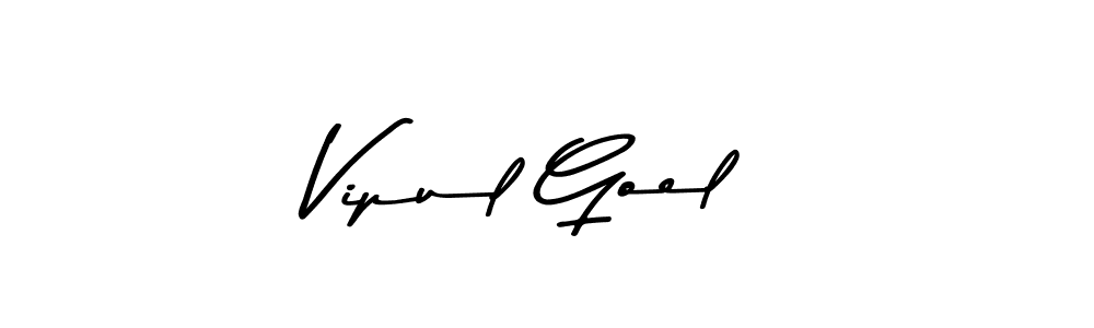 Create a beautiful signature design for name Vipul Goel. With this signature (Asem Kandis PERSONAL USE) fonts, you can make a handwritten signature for free. Vipul Goel signature style 9 images and pictures png