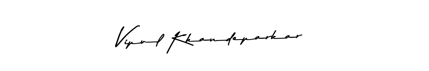 Use a signature maker to create a handwritten signature online. With this signature software, you can design (Asem Kandis PERSONAL USE) your own signature for name Vipul Khandeparkar. Vipul Khandeparkar signature style 9 images and pictures png