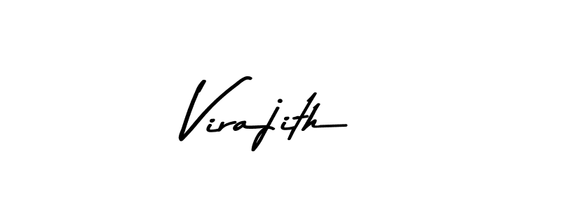Make a beautiful signature design for name Virajith. With this signature (Asem Kandis PERSONAL USE) style, you can create a handwritten signature for free. Virajith signature style 9 images and pictures png