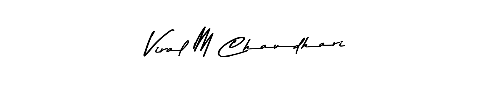 Also You can easily find your signature by using the search form. We will create Viral M Chaudhari name handwritten signature images for you free of cost using Asem Kandis PERSONAL USE sign style. Viral M Chaudhari signature style 9 images and pictures png