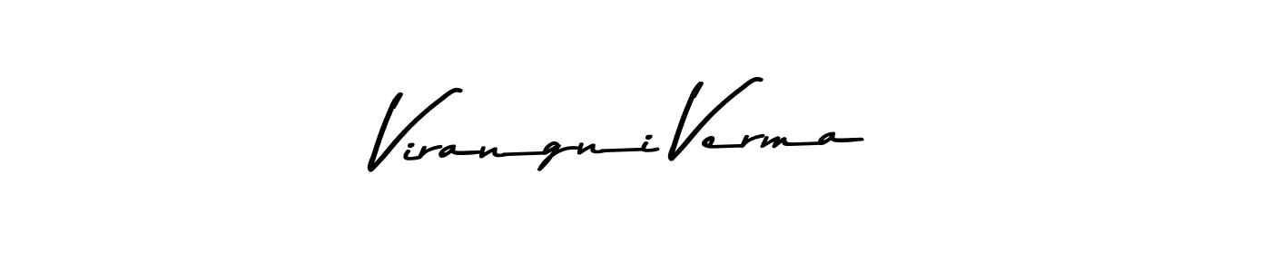 How to make Virangni Verma name signature. Use Asem Kandis PERSONAL USE style for creating short signs online. This is the latest handwritten sign. Virangni Verma signature style 9 images and pictures png