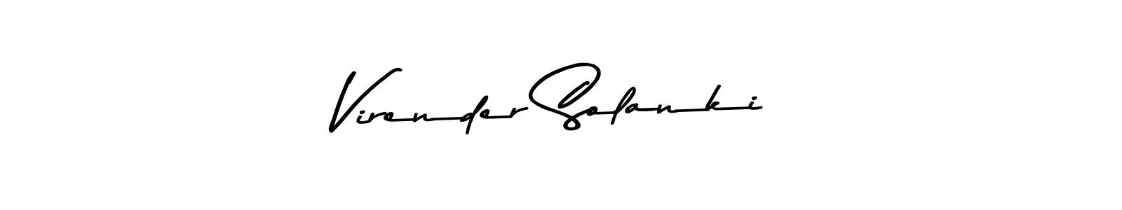 Make a beautiful signature design for name Virender Solanki. With this signature (Asem Kandis PERSONAL USE) style, you can create a handwritten signature for free. Virender Solanki signature style 9 images and pictures png