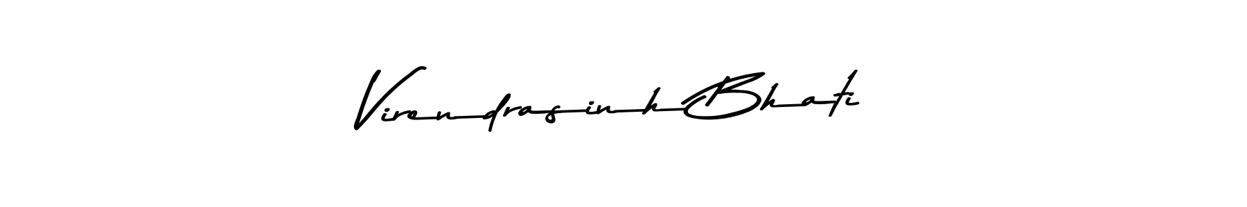 How to make Virendrasinh Bhati name signature. Use Asem Kandis PERSONAL USE style for creating short signs online. This is the latest handwritten sign. Virendrasinh Bhati signature style 9 images and pictures png