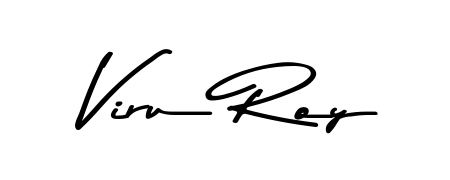 Create an unforgettable impression when signing with Viru Roy name styled in Asem Kandis PERSONAL USE typography. 100% free online generator. Viru Roy signature style 9 images and pictures png