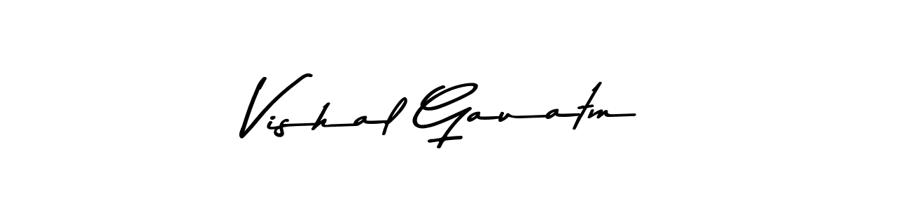 How to make Vishal Gauatm name signature. Use Asem Kandis PERSONAL USE style for creating short signs online. This is the latest handwritten sign. Vishal Gauatm signature style 9 images and pictures png