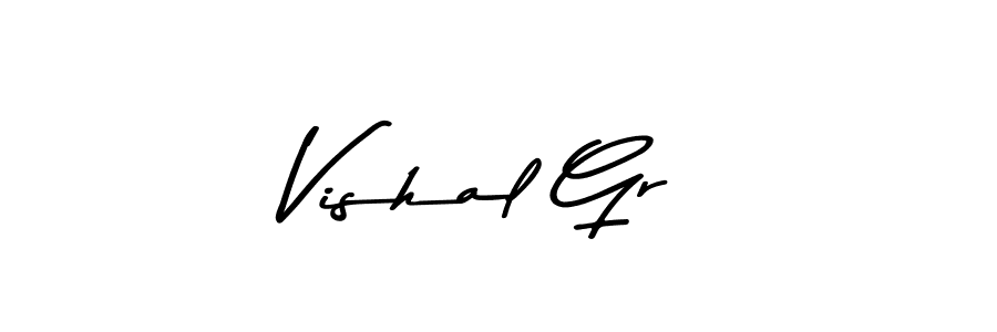 Design your own signature with our free online signature maker. With this signature software, you can create a handwritten (Asem Kandis PERSONAL USE) signature for name Vishal Gr. Vishal Gr signature style 9 images and pictures png