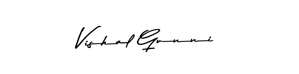 Make a beautiful signature design for name Vishal Gunni. With this signature (Asem Kandis PERSONAL USE) style, you can create a handwritten signature for free. Vishal Gunni signature style 9 images and pictures png