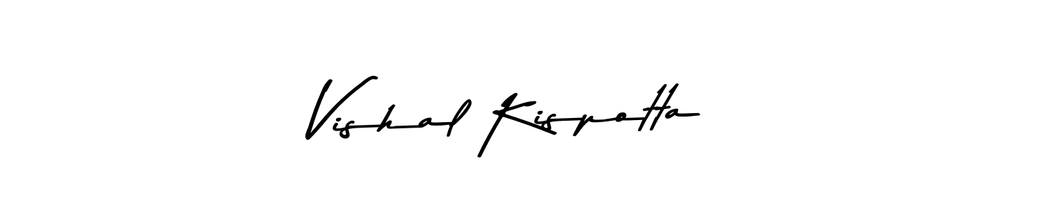 Make a beautiful signature design for name Vishal Kispotta. With this signature (Asem Kandis PERSONAL USE) style, you can create a handwritten signature for free. Vishal Kispotta signature style 9 images and pictures png